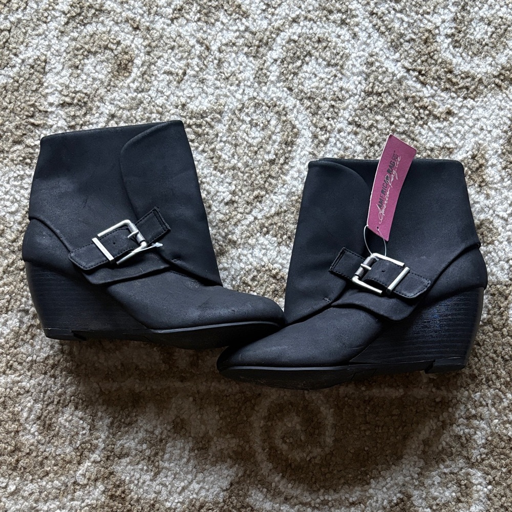 American Rag Black Ankle Booties with Buckle